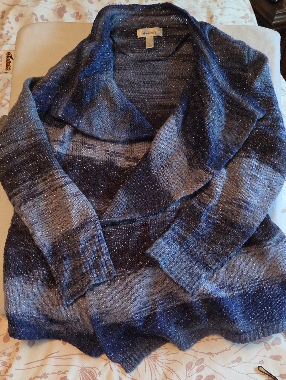 Blue Gradient Open Sweater/Cardigan